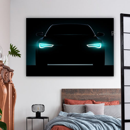 LED Wall Art – Futuristic Audi Silhouette | Neon Headlight Edition