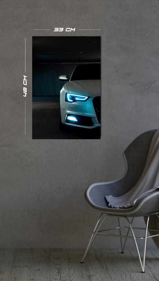 LED Car Wall Poster – Audi Eye (33 x 48 CM)